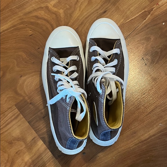 Converse Chuck Taylor Lugged Platform Shoes Women's Brown Denim High Top - Picture 1 of 13